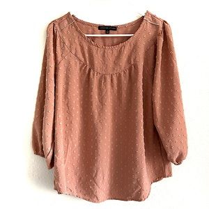 ADRIENNE VITTADINI Coral Swiss Dots Top